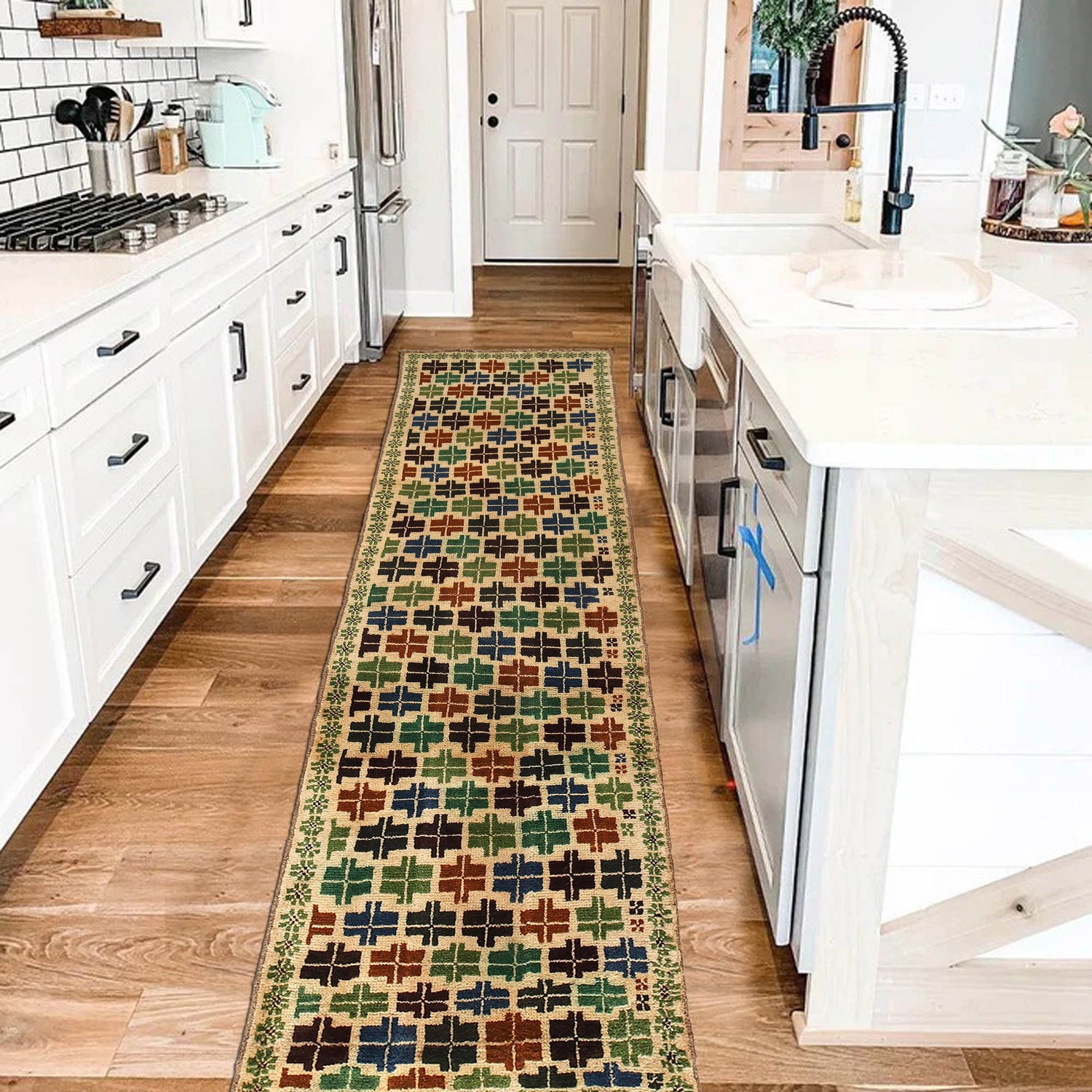 Baluchi Runner Rug Handmade Beige 10' Runner