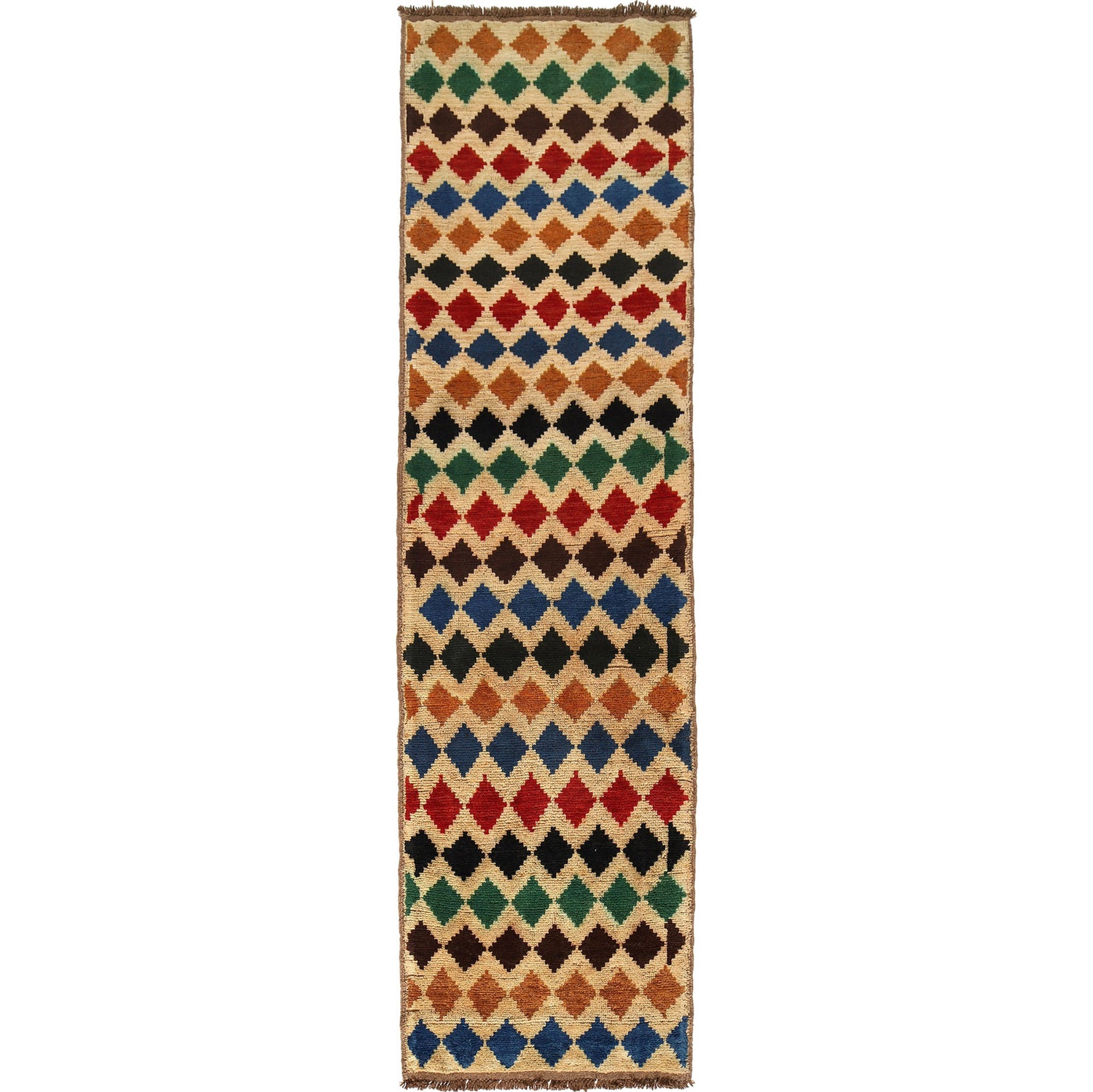 Baluchi Runner Rug Handmade Beige 10' Runner