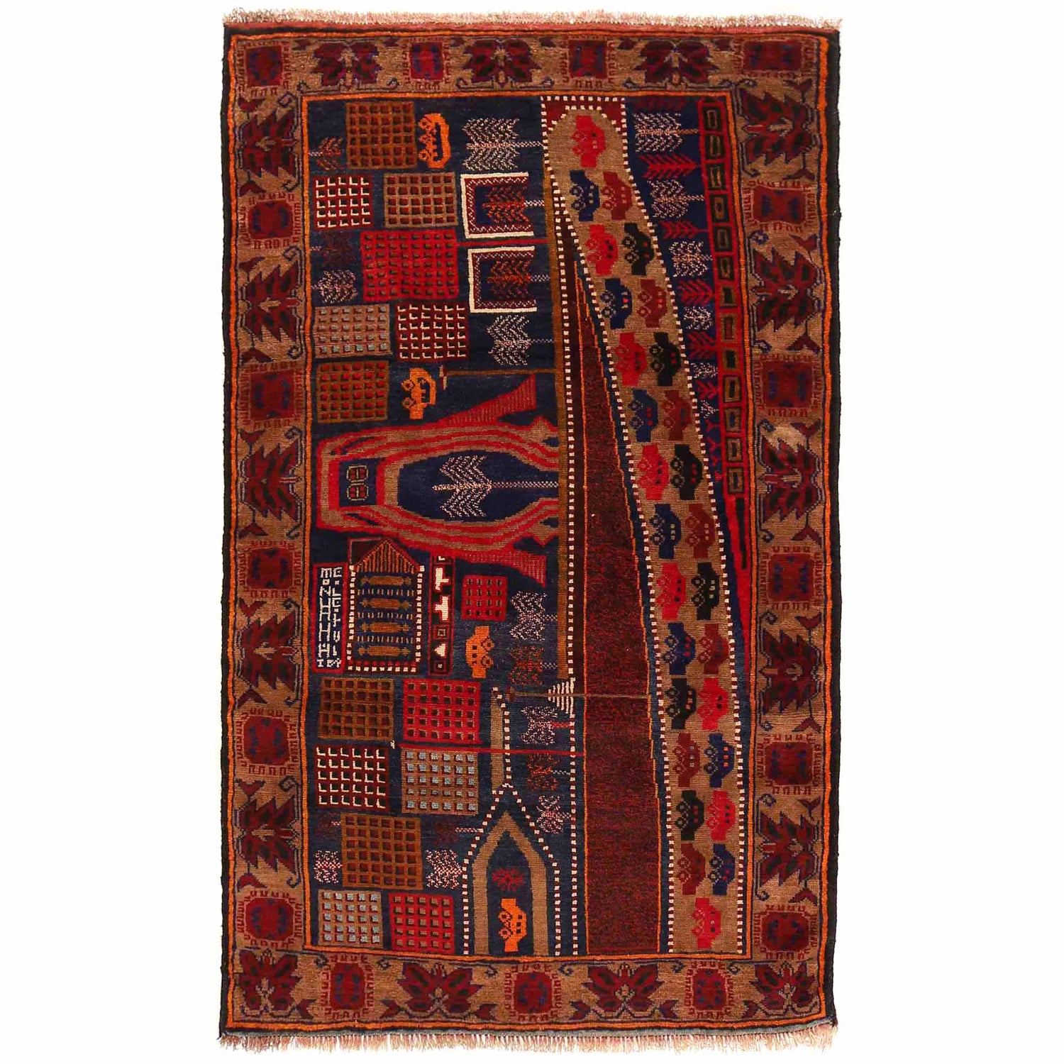 Pictorial Rug Handmade Multi Design