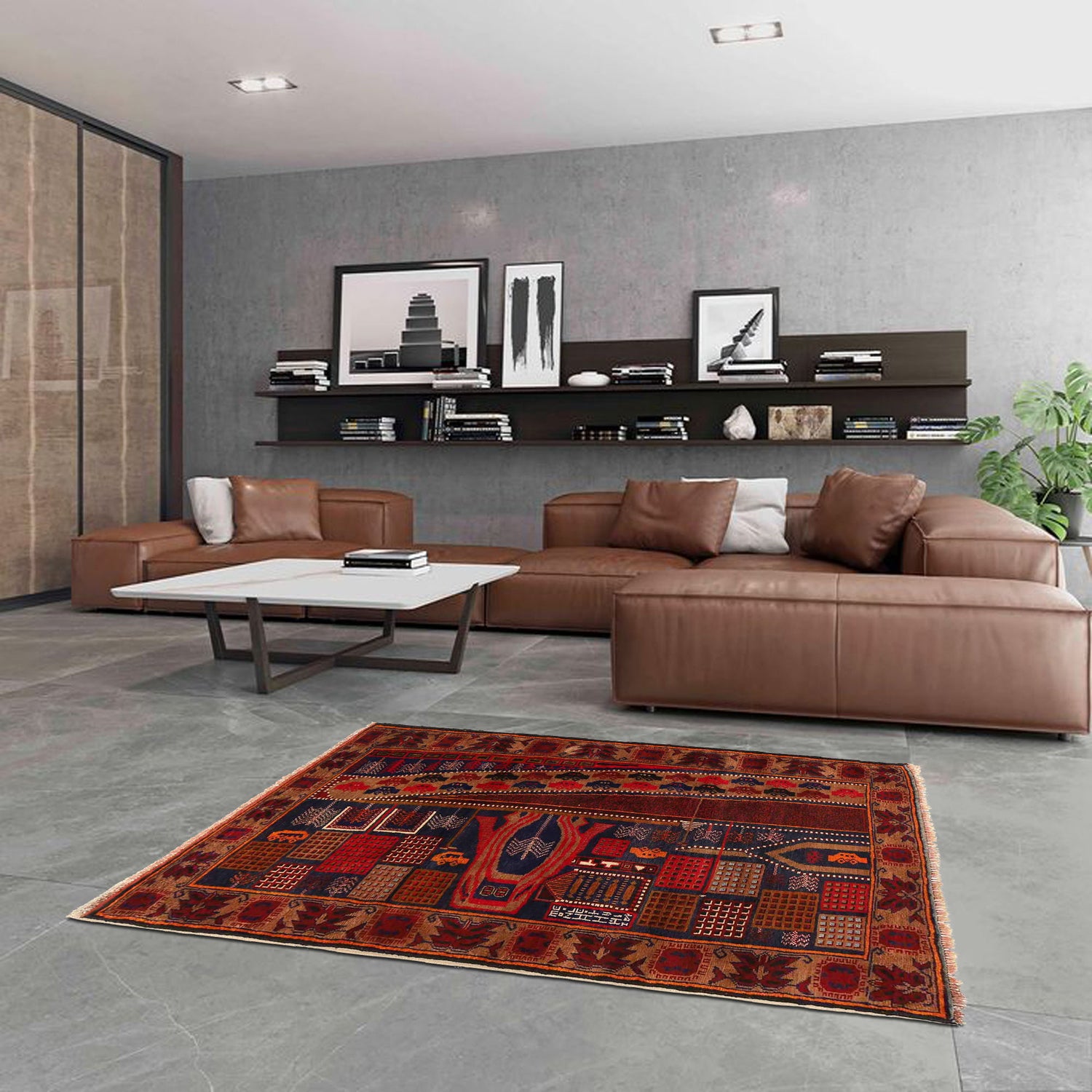 Pictorial Rug Handmade Multi Design