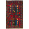 Baluchi Rug Handmade Multi Geometric 3x5 ft