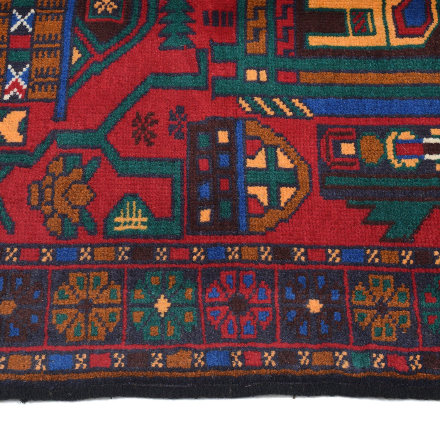 Baluchi Rug Handmade Multi Geometric 3x5 ft