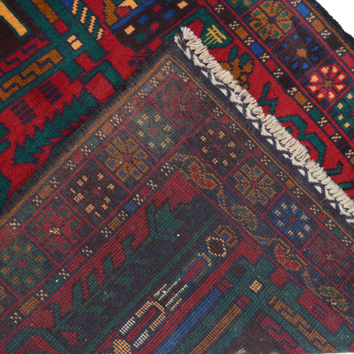 Baluchi Rug Handmade Multi Geometric 3x5 ft