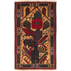 Baluchi Rug Handmade Orange Prayer Design 3x5 ft