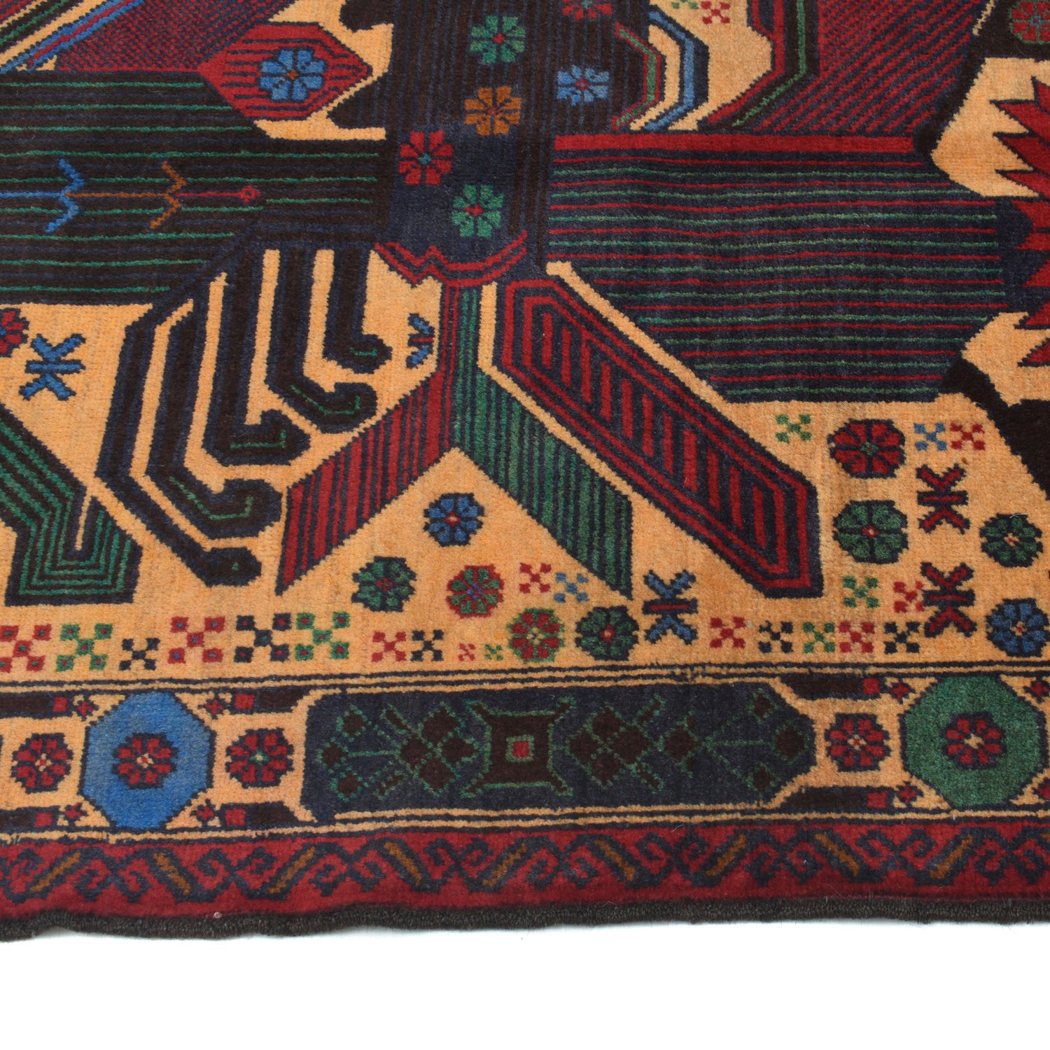 Baluchi Rug Handmade Orange Prayer Design 3x5 ft