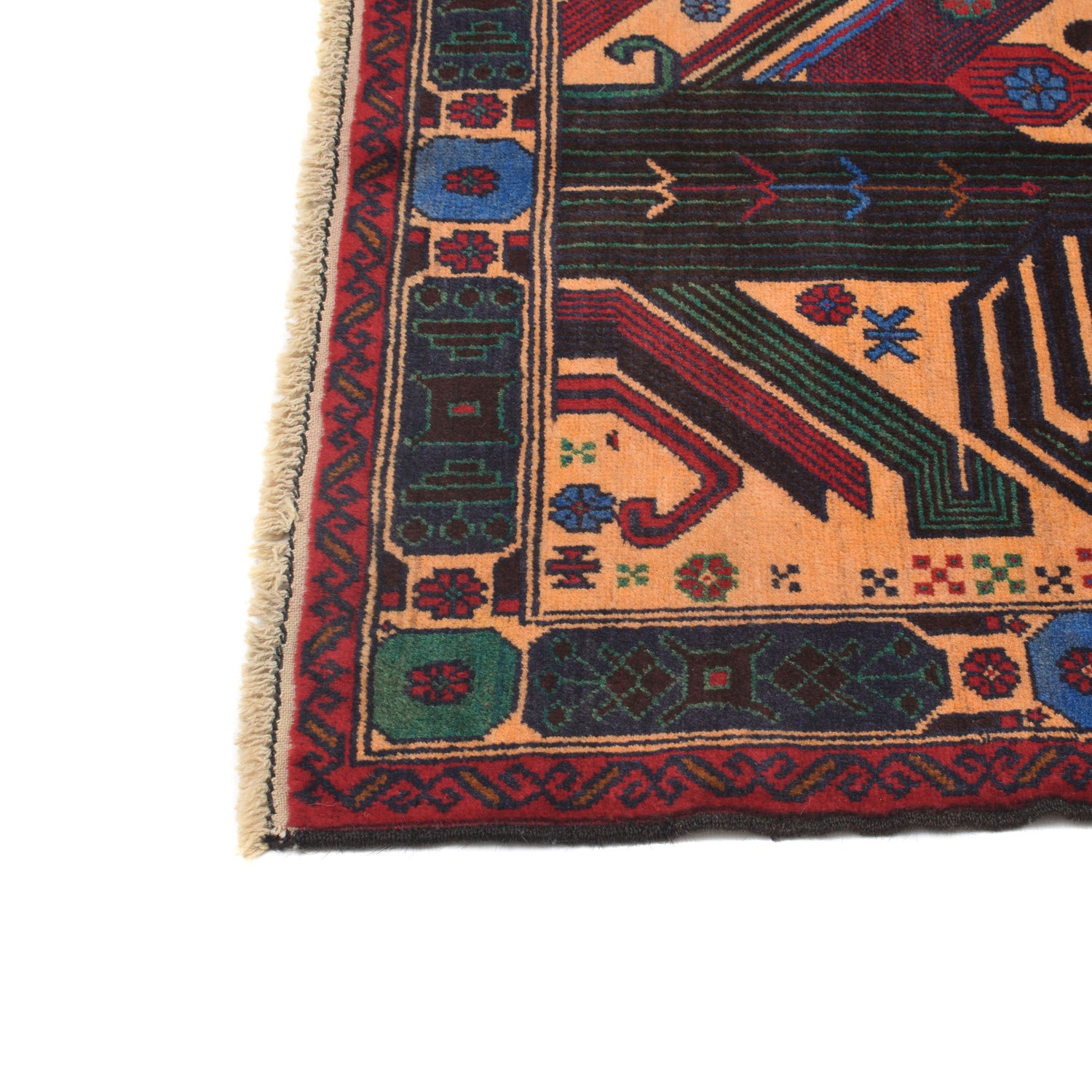 Baluchi Rug Handmade Orange Prayer Design 3x5 ft
