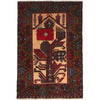 Baluchi Rug Handmade Multi Prayer Design 2x4 ft