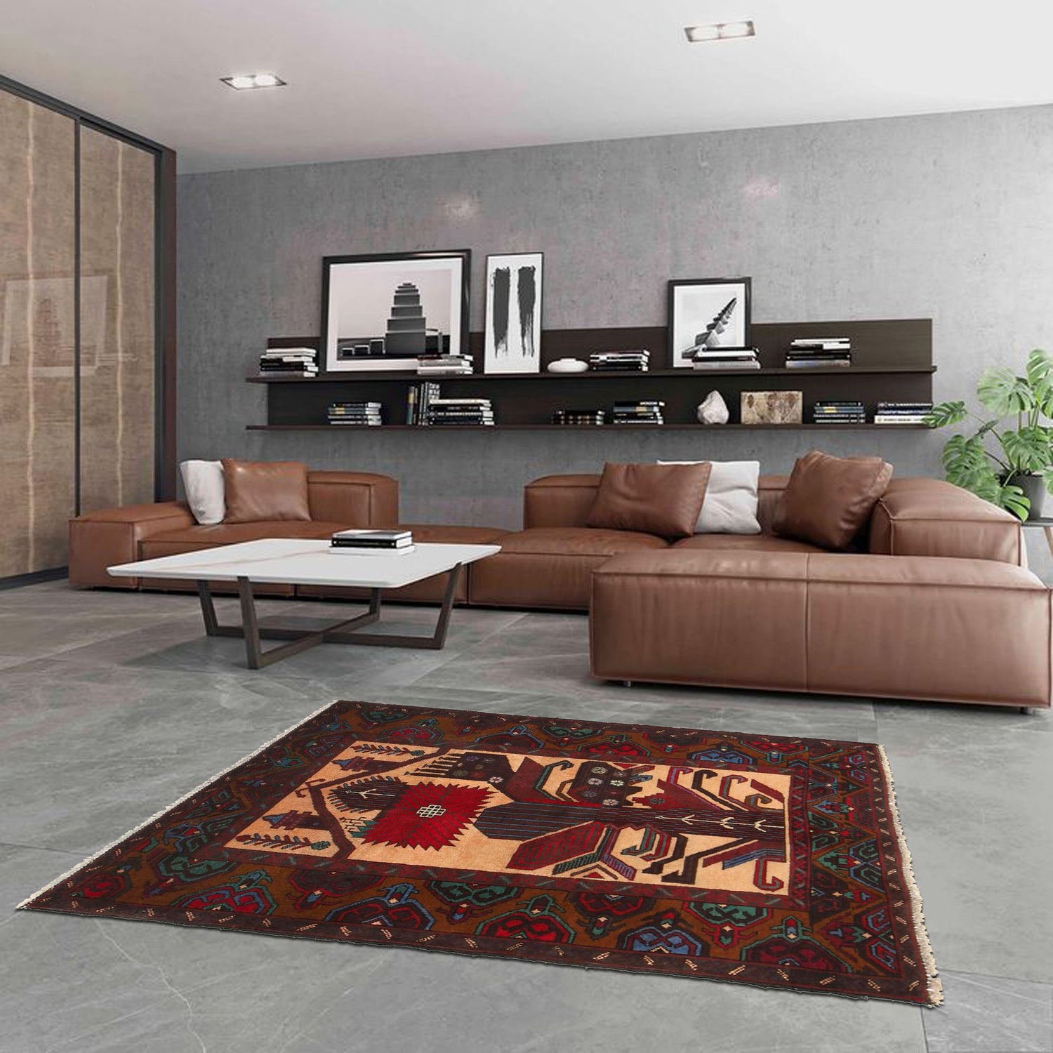 Baluchi Rug Handmade Multi Prayer Design 2x4 ft