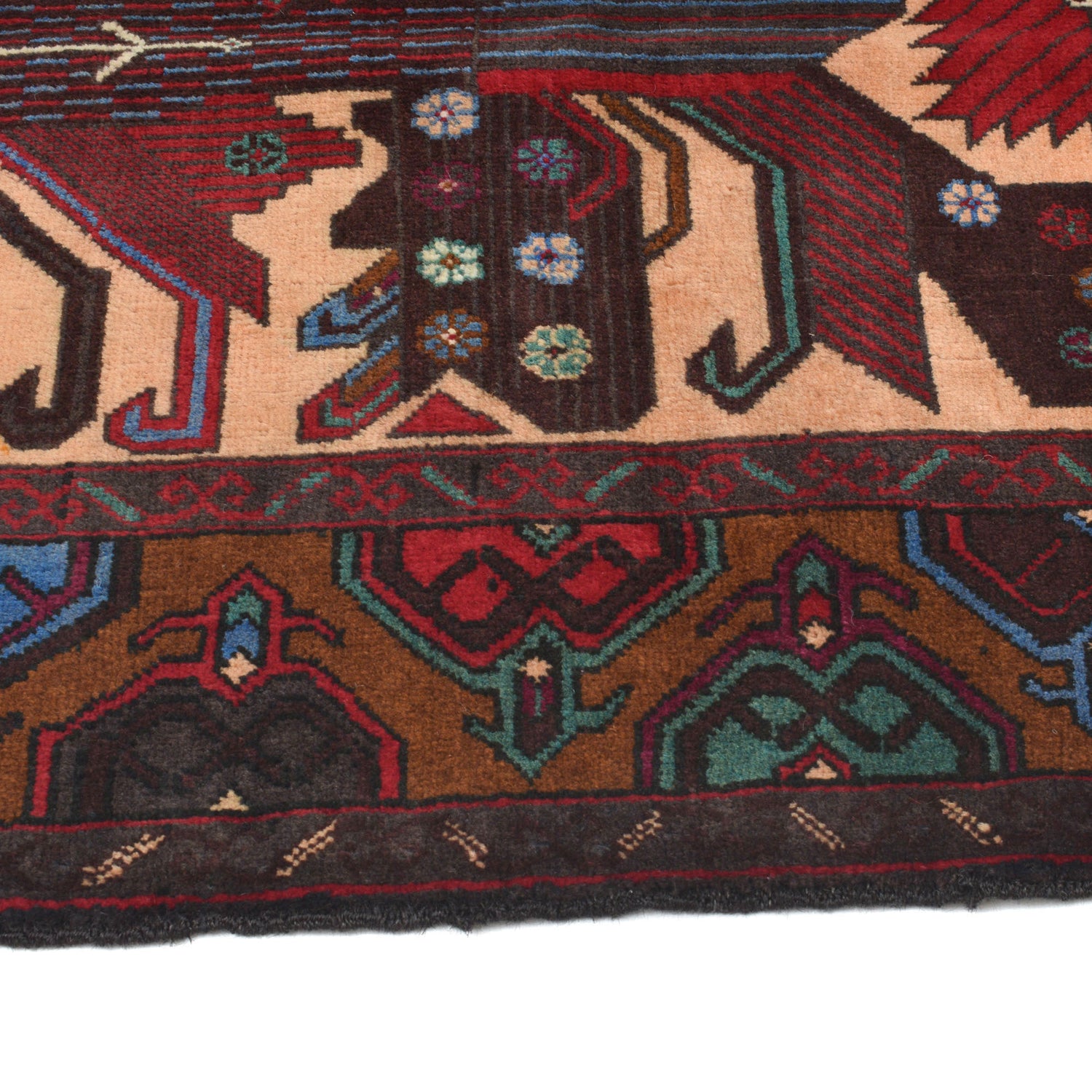 Baluchi Rug Handmade Multi Prayer Design 2x4 ft