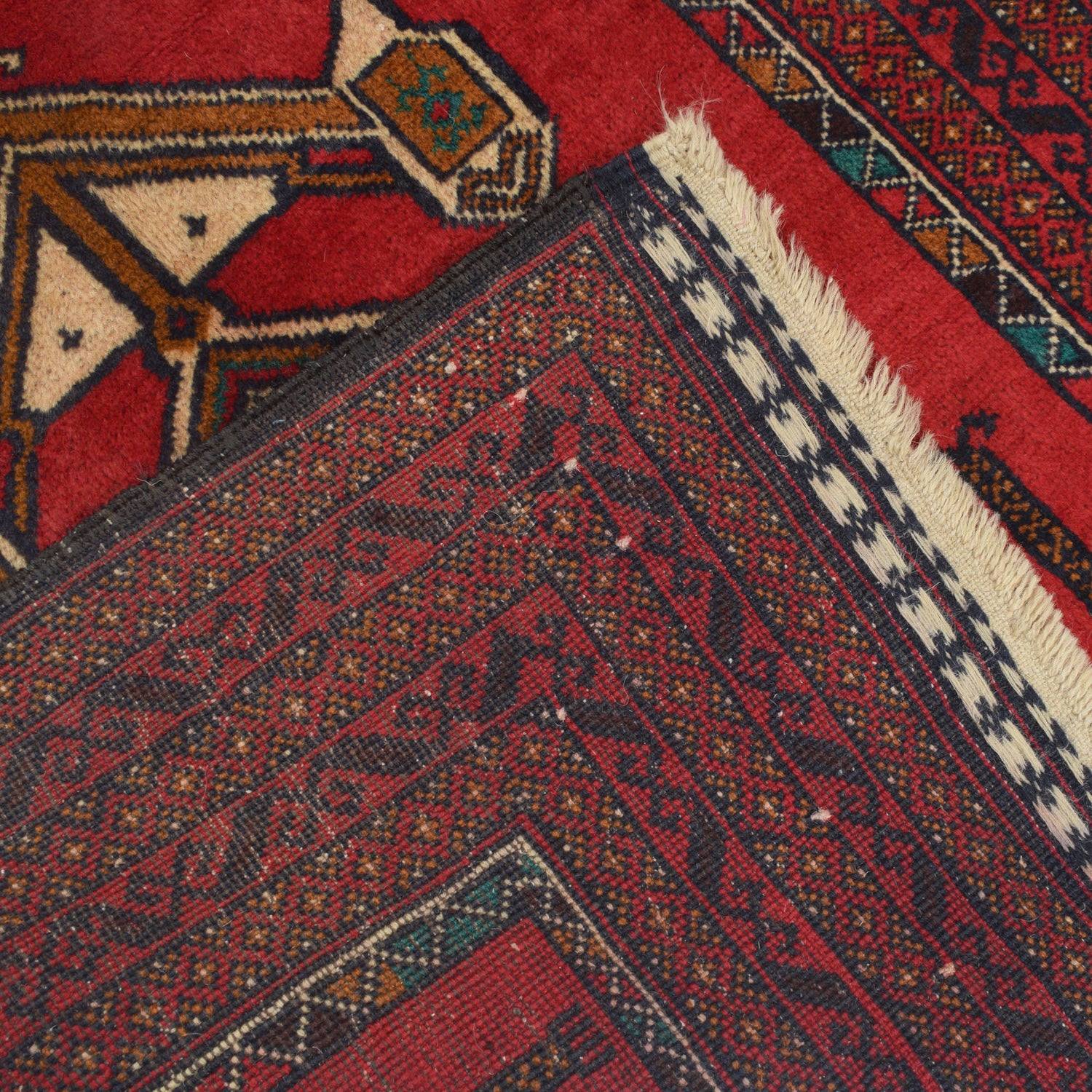 Baluchi Rug Handmade Red Prayer Design 3x5 ft