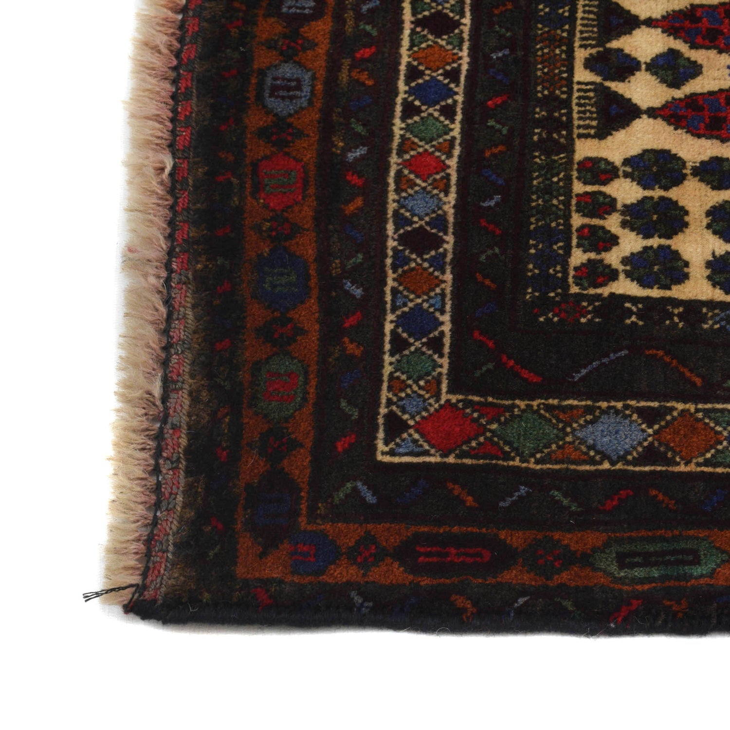 Baluchi Rug Handmade Beige Prayer Design 3x5 ft