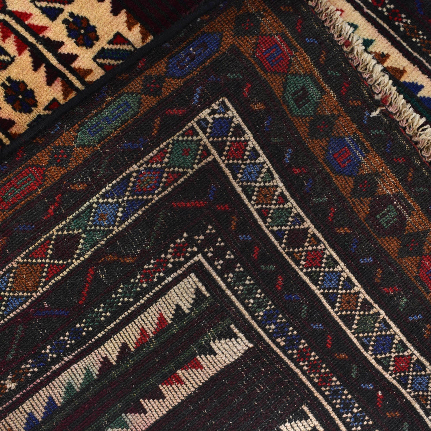 Baluchi Rug Handmade Beige Prayer Design 3x5 ft