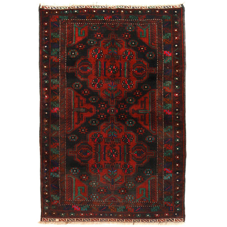Baluchi Rug Handmade Multi Geometric 2x4 ft