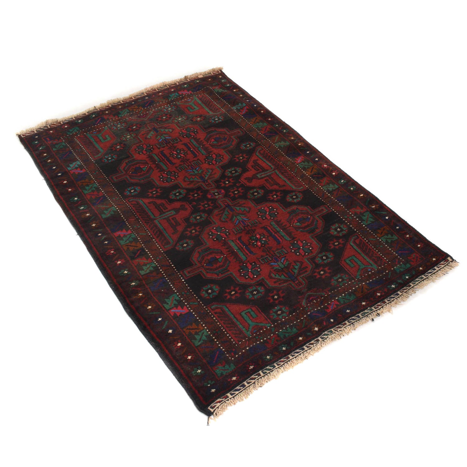 Baluchi Rug Handmade Multi Geometric 2x4 ft