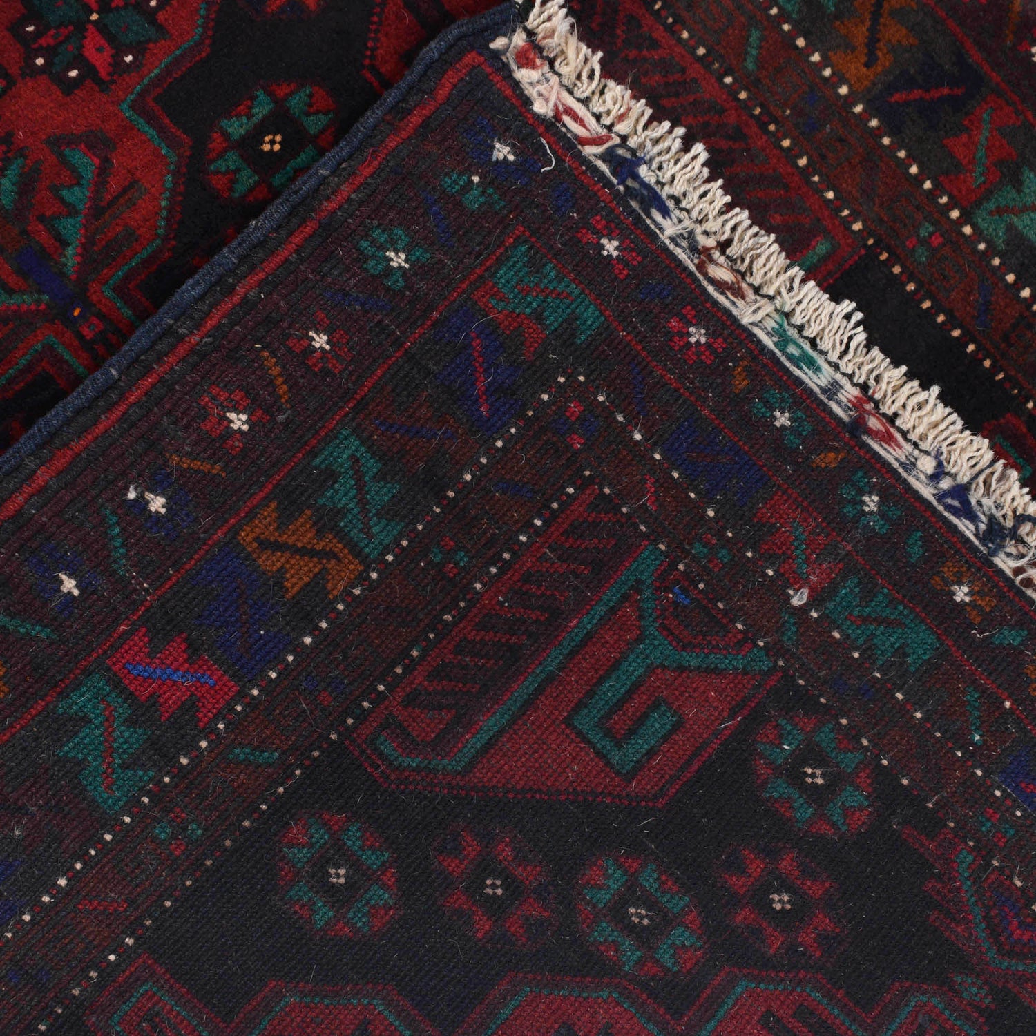 Baluchi Rug Handmade Multi Geometric 2x4 ft