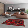 Baluchi Rug Handmade Red Geometric 3x5 ft