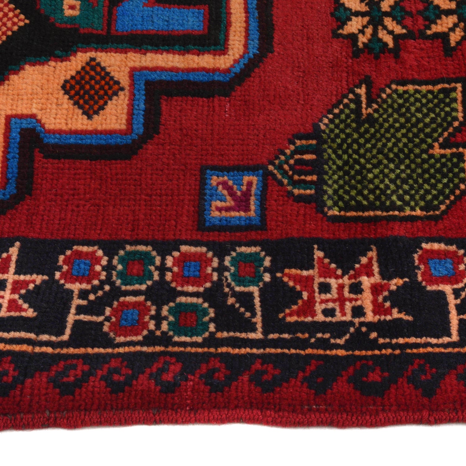 Baluchi Rug Handmade Red Geometric 3x5 ft