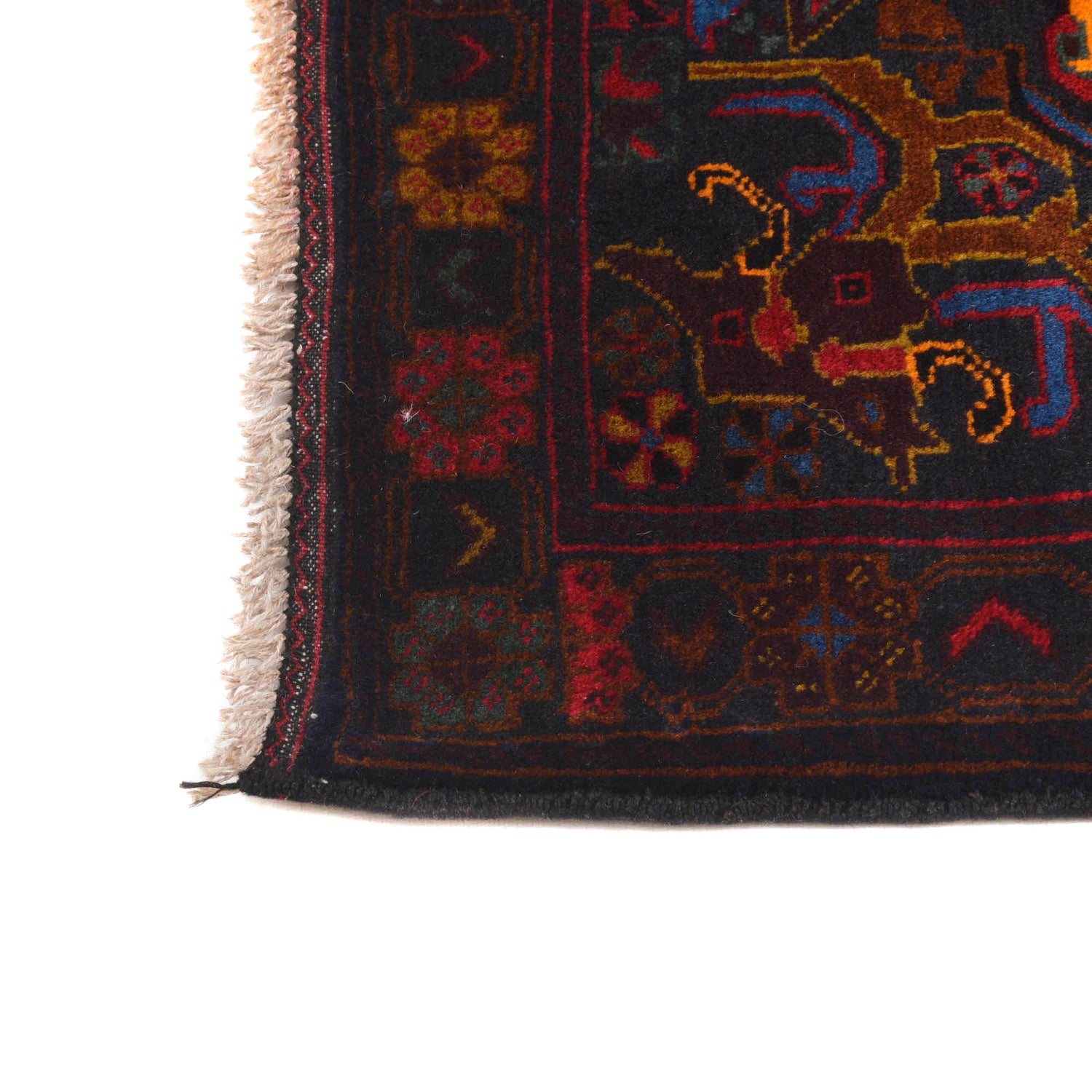 Baluchi Rug Handmade Multi Geometric 2x4 ft