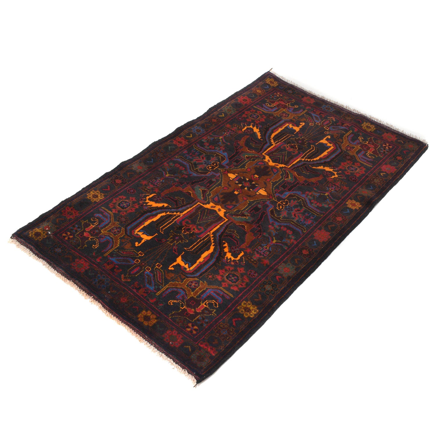 Baluchi Rug Handmade Multi Geometric 2x4 ft