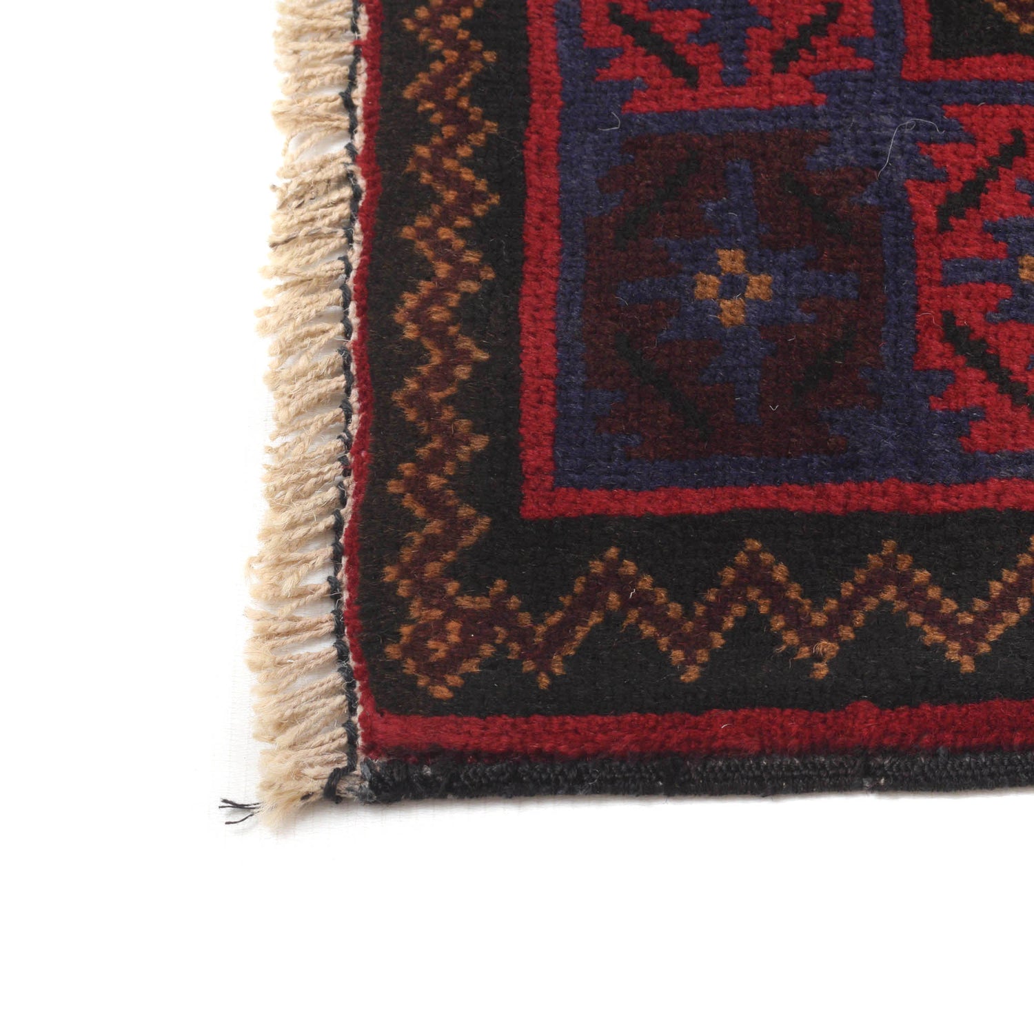Baluchi Rug Handmade Red Geometric 4x6 ft