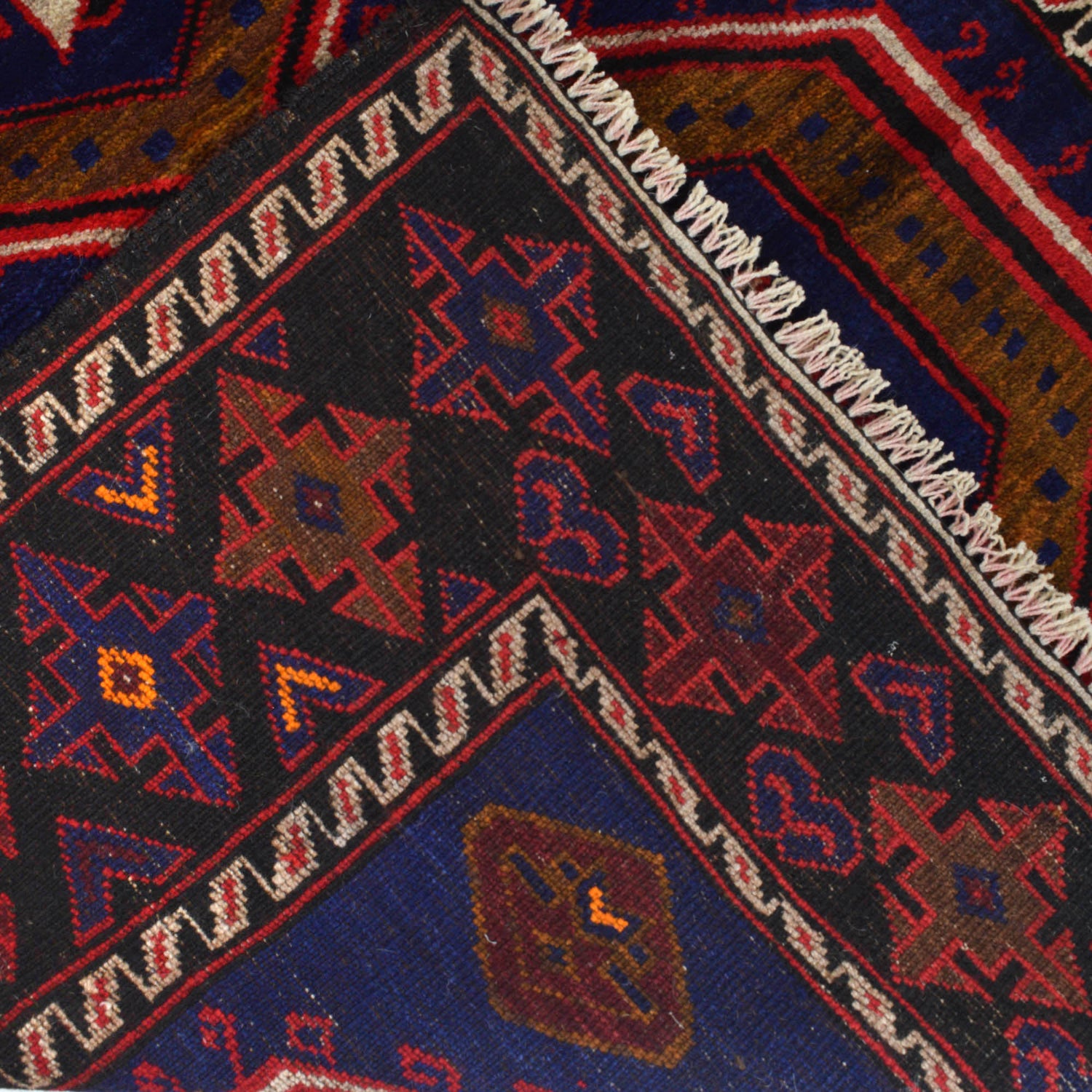 Baluchi Rug Handmade Multi Geometric 4x6 ft
