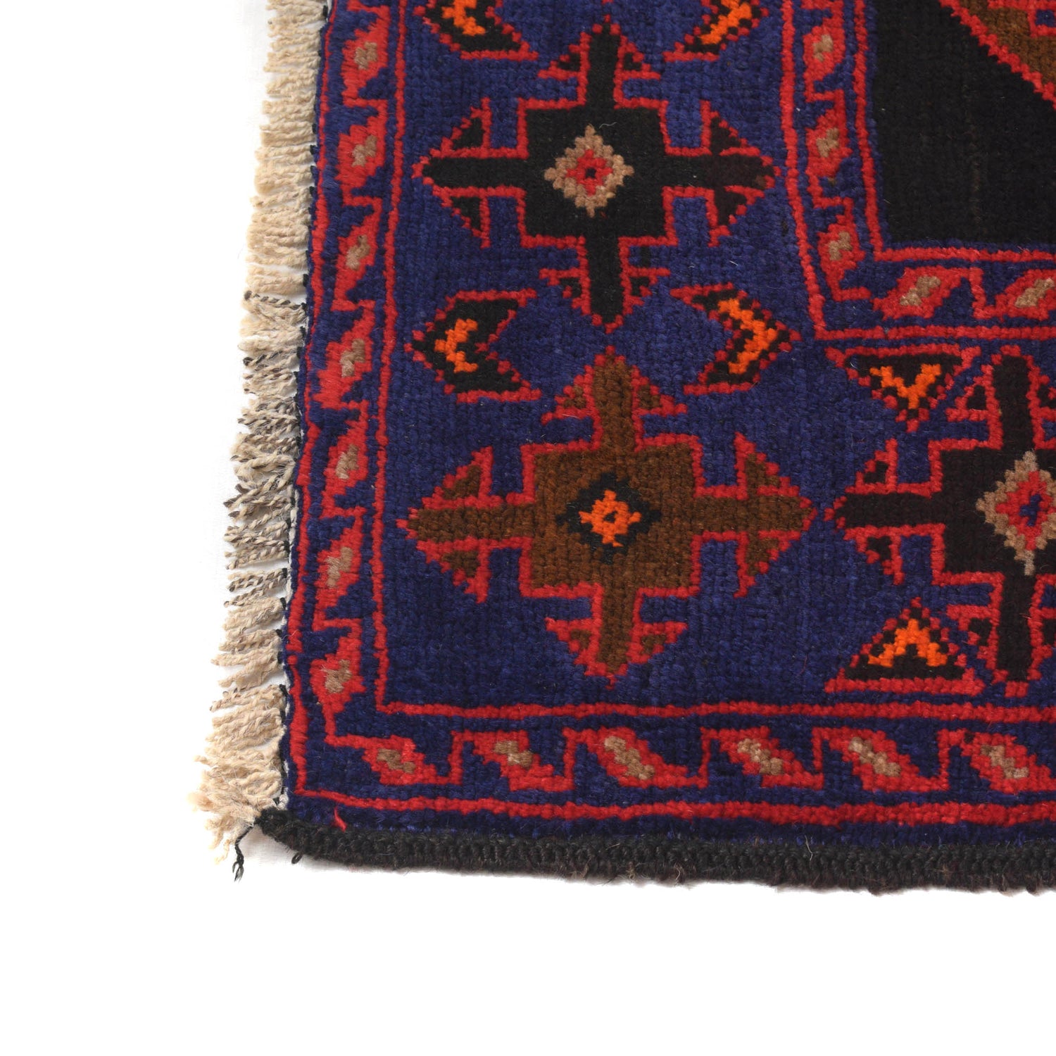 Baluchi Rug Handmade Red Geometric 4x7 ft