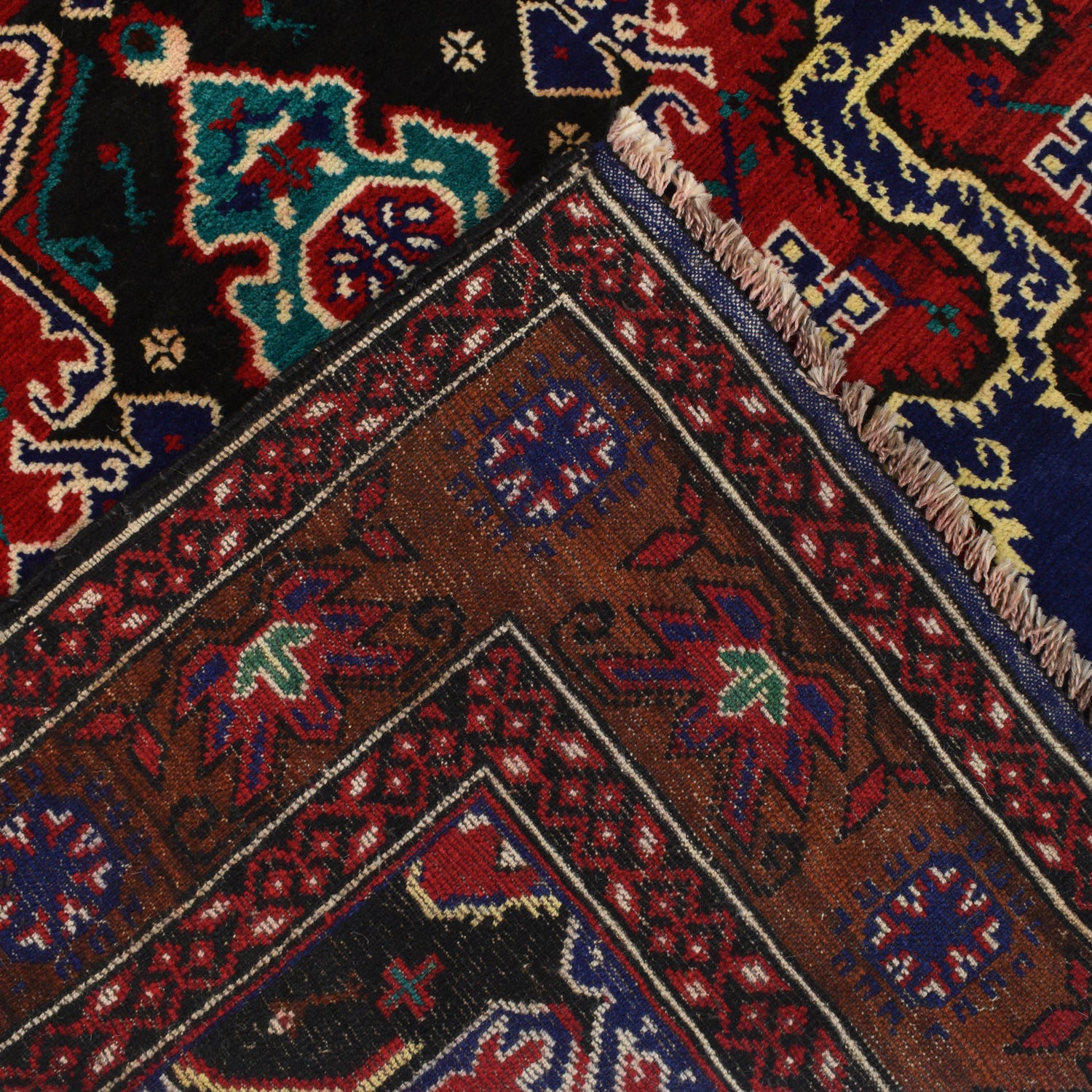 Baluchi Rug Handmade Multi Geometric 4x6 ft