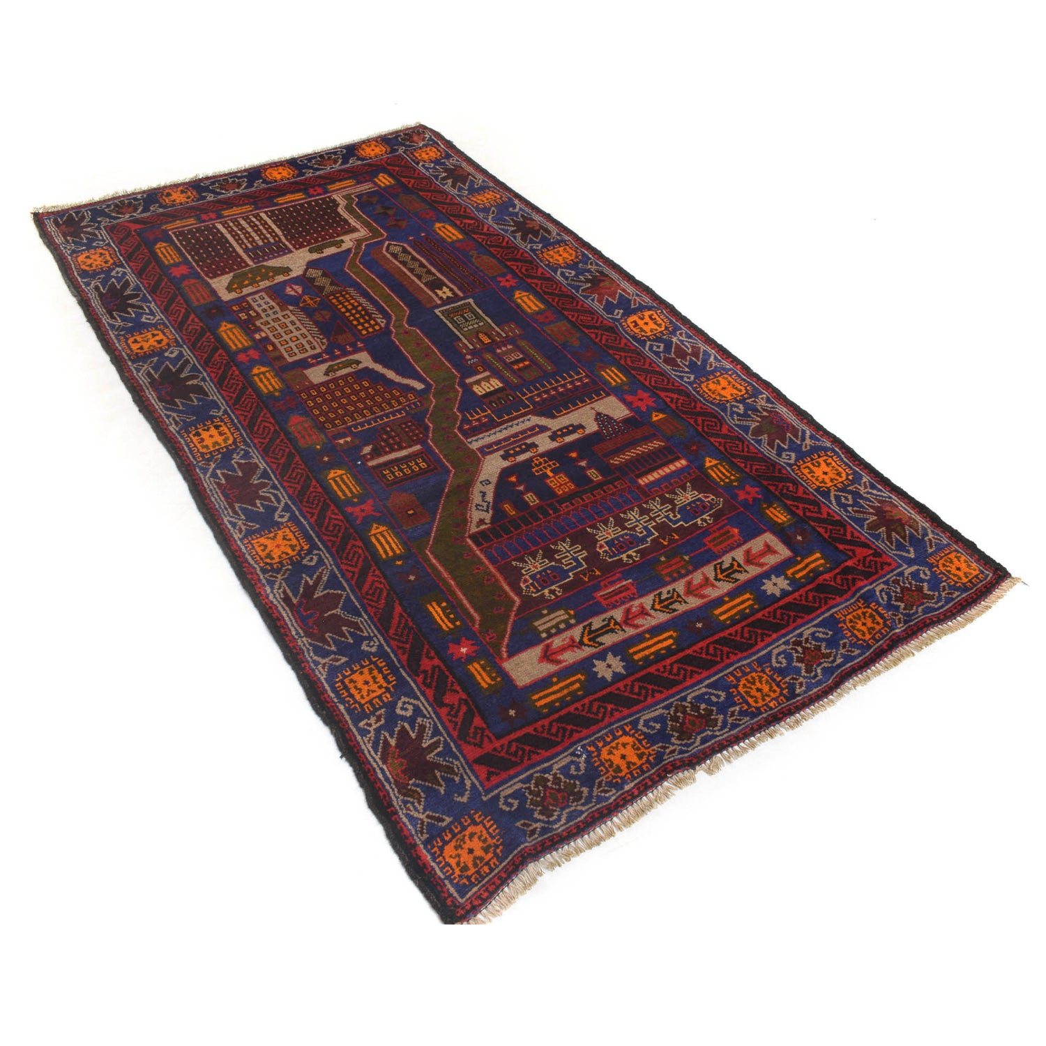 Pictorial Rug Handmade Multi Design