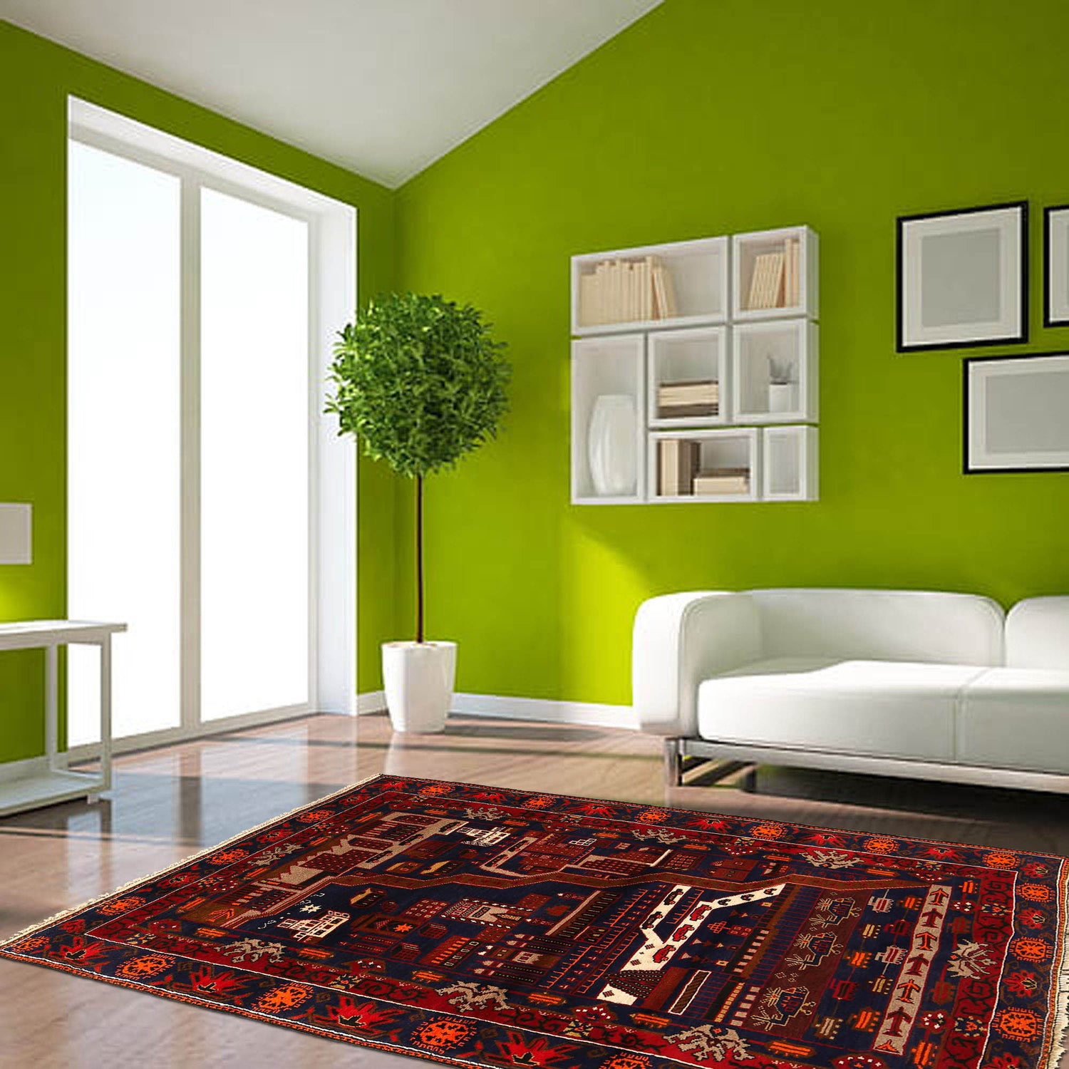Pictorial Rug Handmade Multi Design