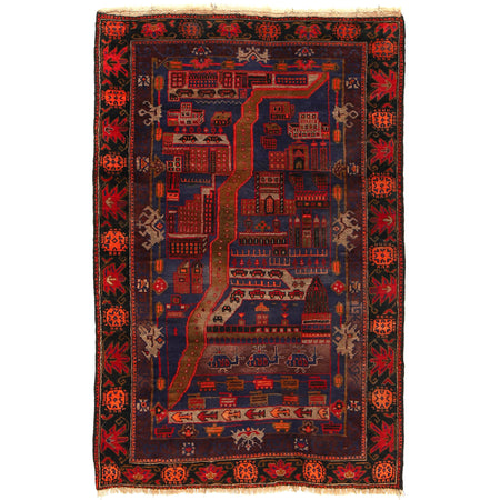 Pictorial Rug Handmade Multi Design