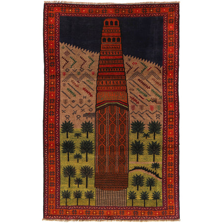 Pictorial Rug Handmade Multi Design