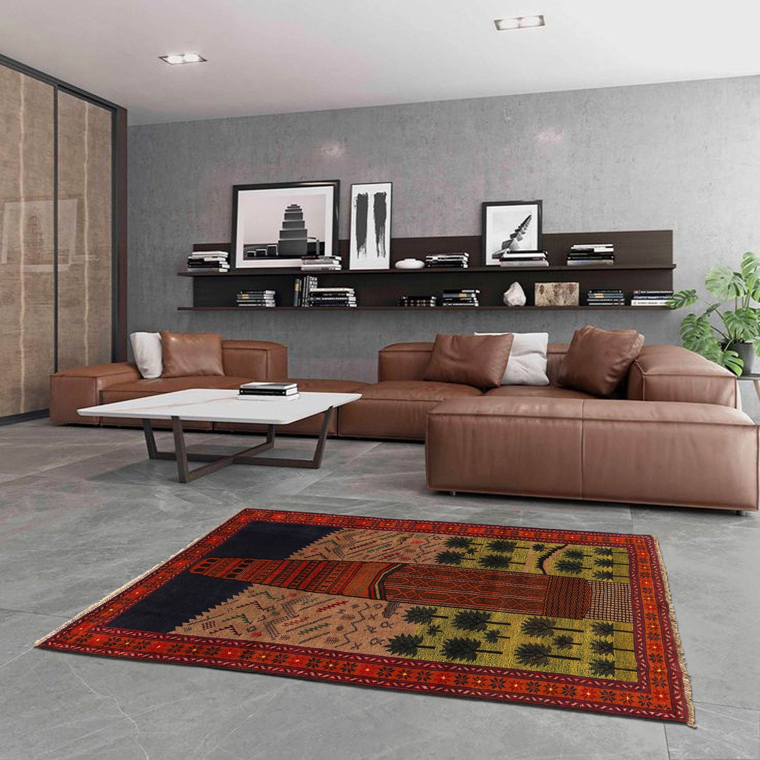 Pictorial Rug Handmade Multi Design