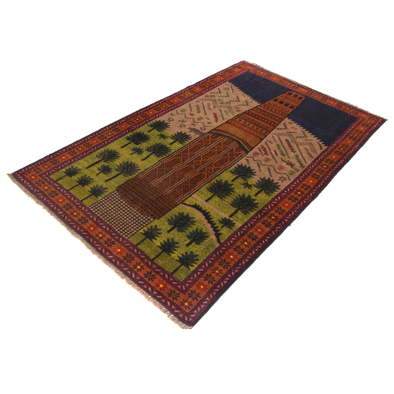 Pictorial Rug Handmade Multi Design