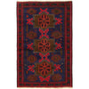 Baluchi Rug Handmade Blue Geometric 4x6 ft