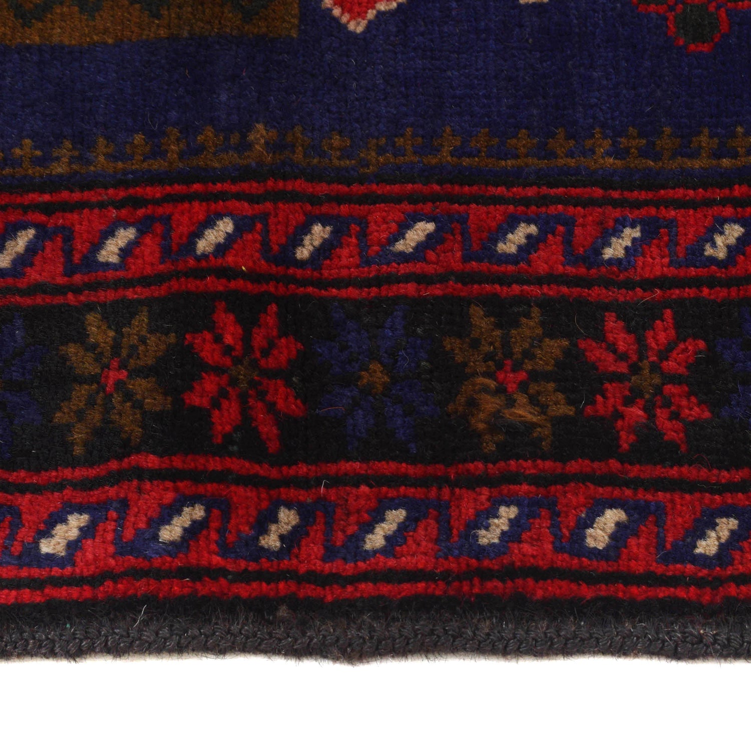 Baluchi Rug Handmade Blue Geometric 4x6 ft
