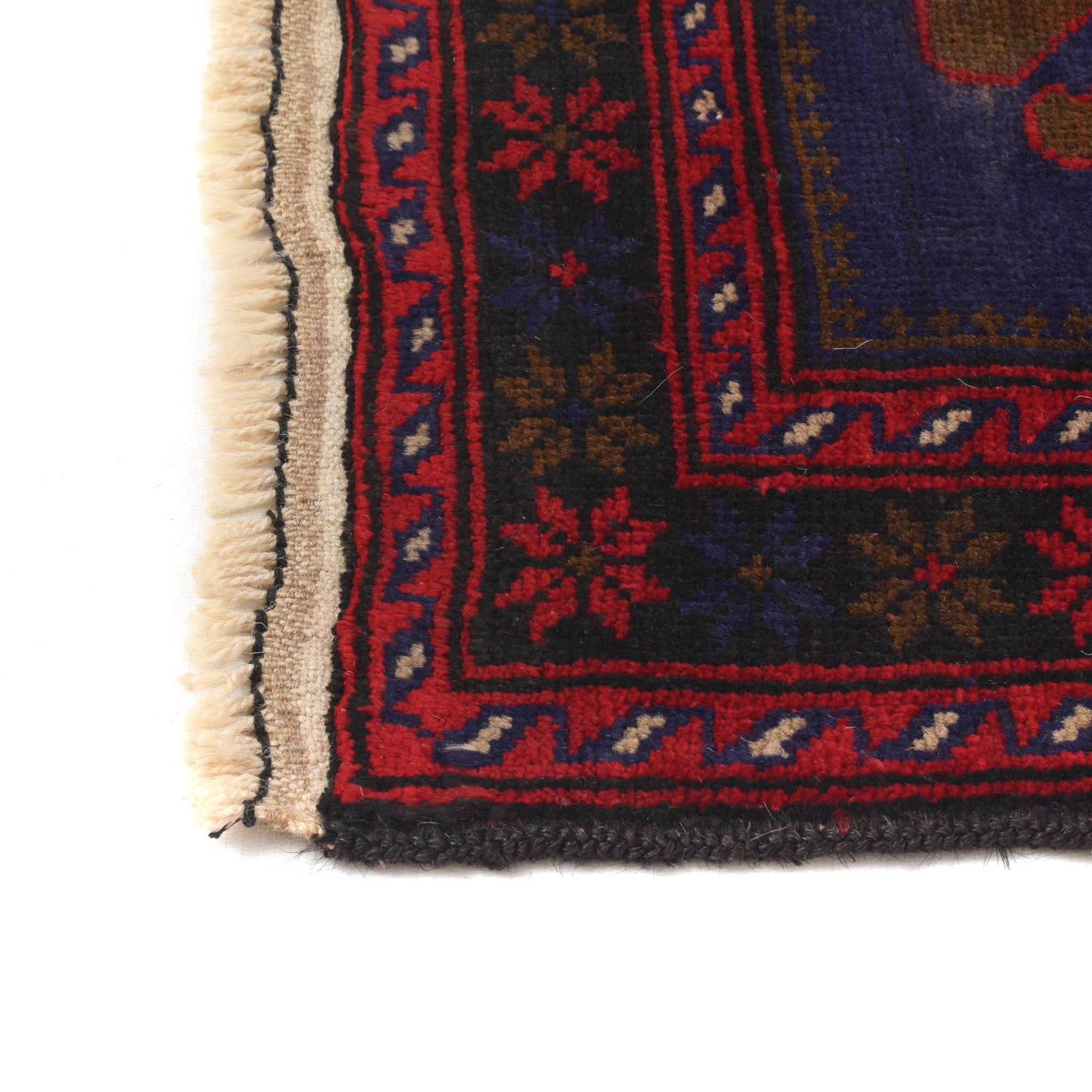 Baluchi Rug Handmade Blue Geometric 4x6 ft