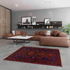 Baluchi Rug Handmade Multi Geometric 4x7 ft