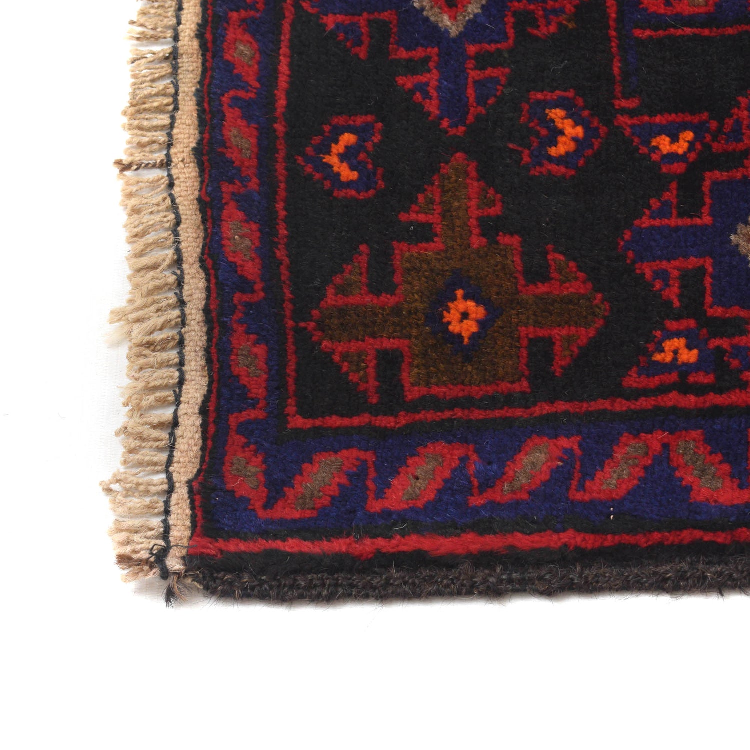 Baluchi Rug Handmade Multi Geometric 4x7 ft