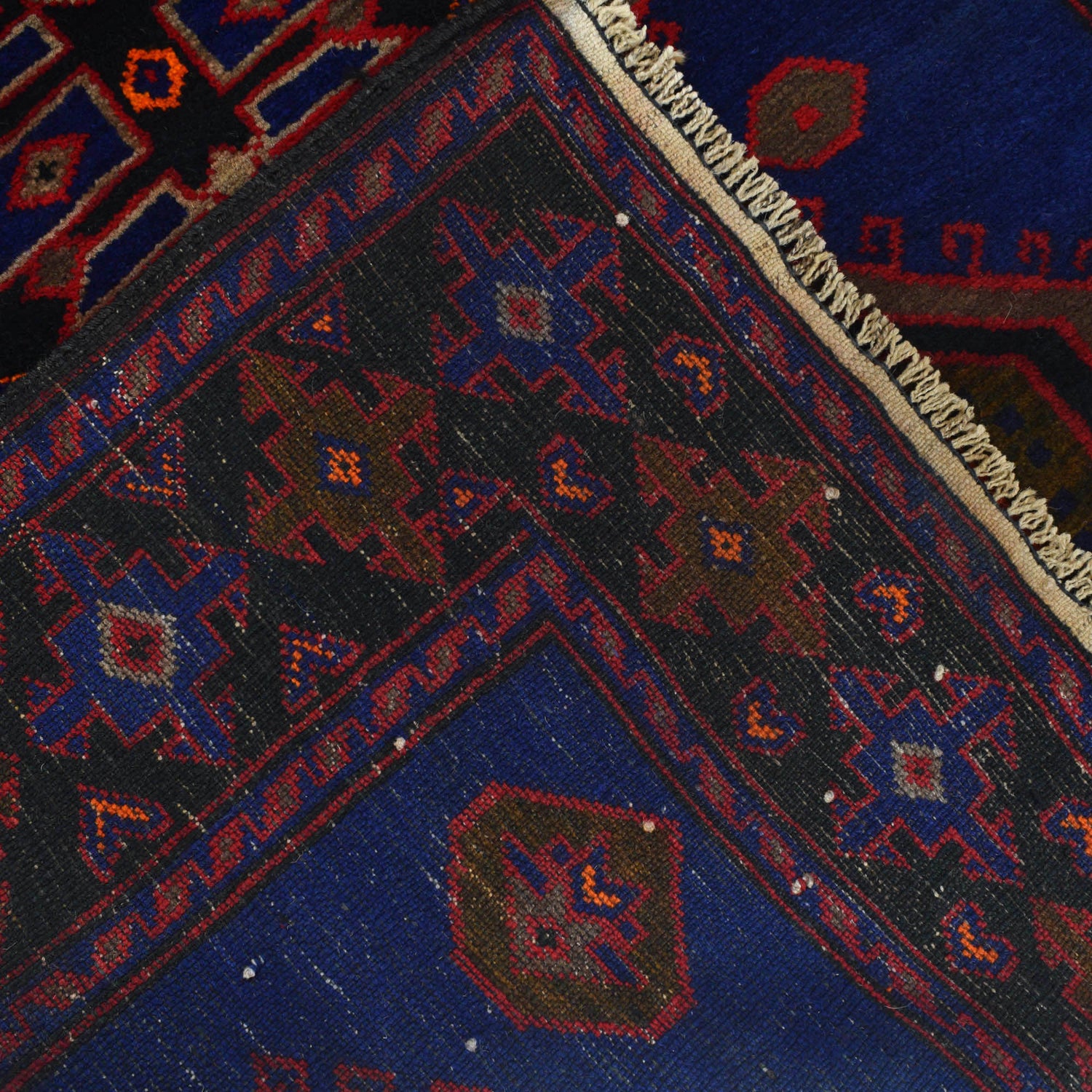 Baluchi Rug Handmade Multi Geometric 4x7 ft