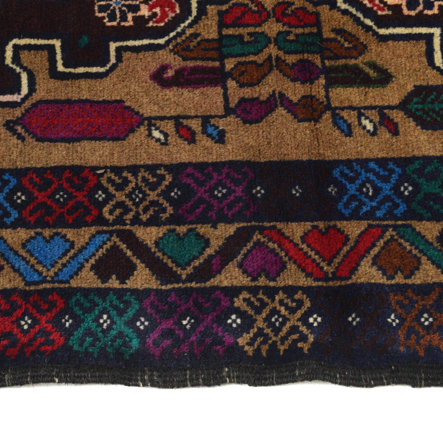 Baluchi Rug Handmade Multi Geometric 2x4 ft