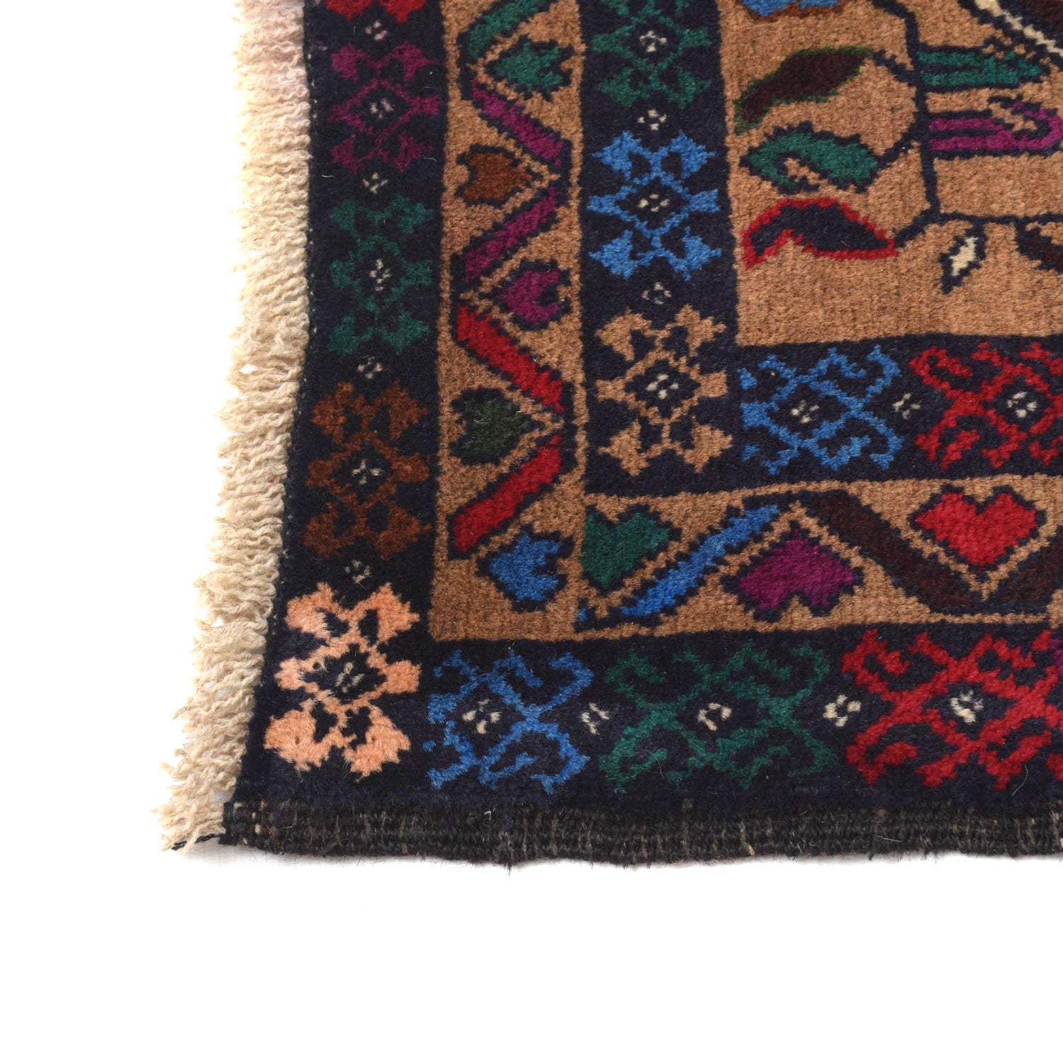 Baluchi Rug Handmade Multi Geometric 2x4 ft