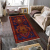 Baluchi Rug Handmade Blue Geometric 4x6 ft