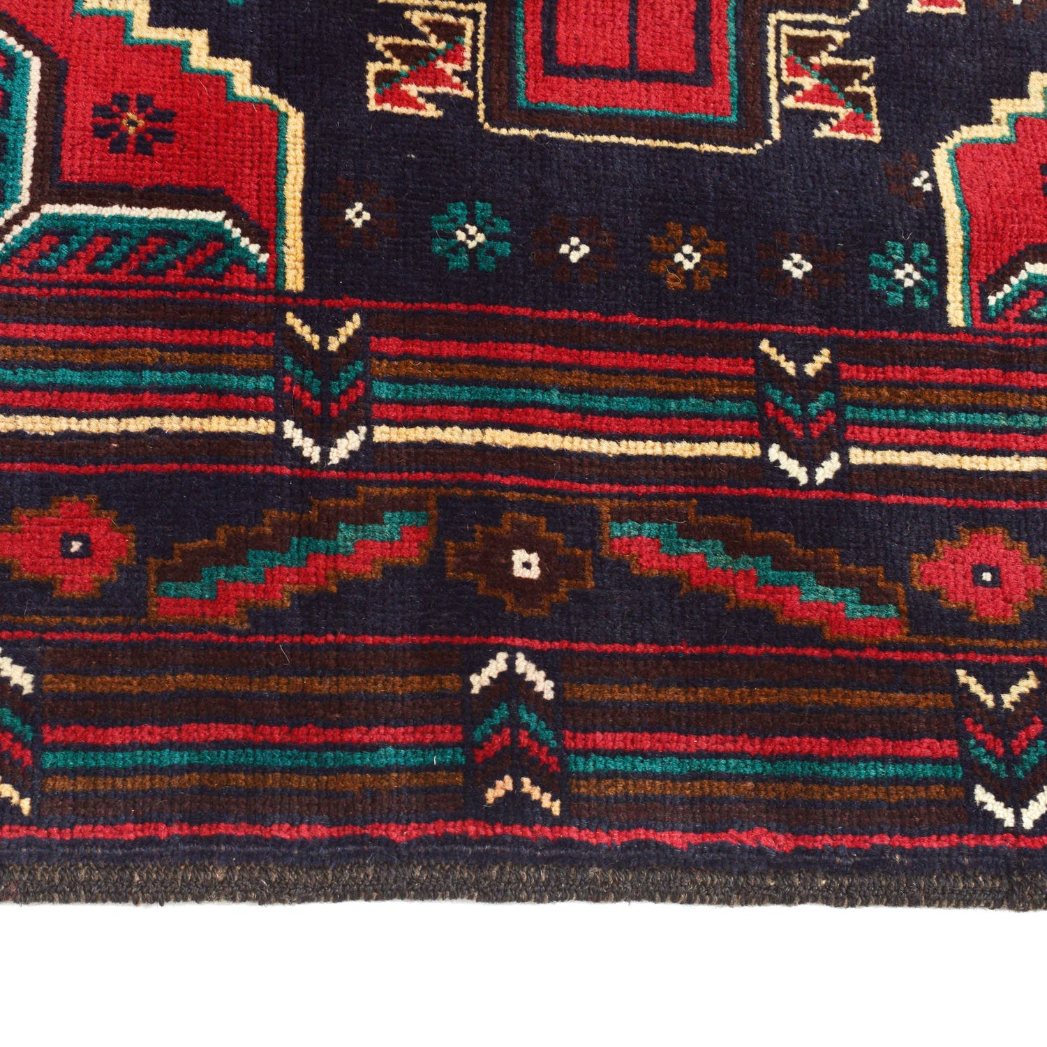 Baluchi Rug Handmade Multi Geometric 4x6 ft