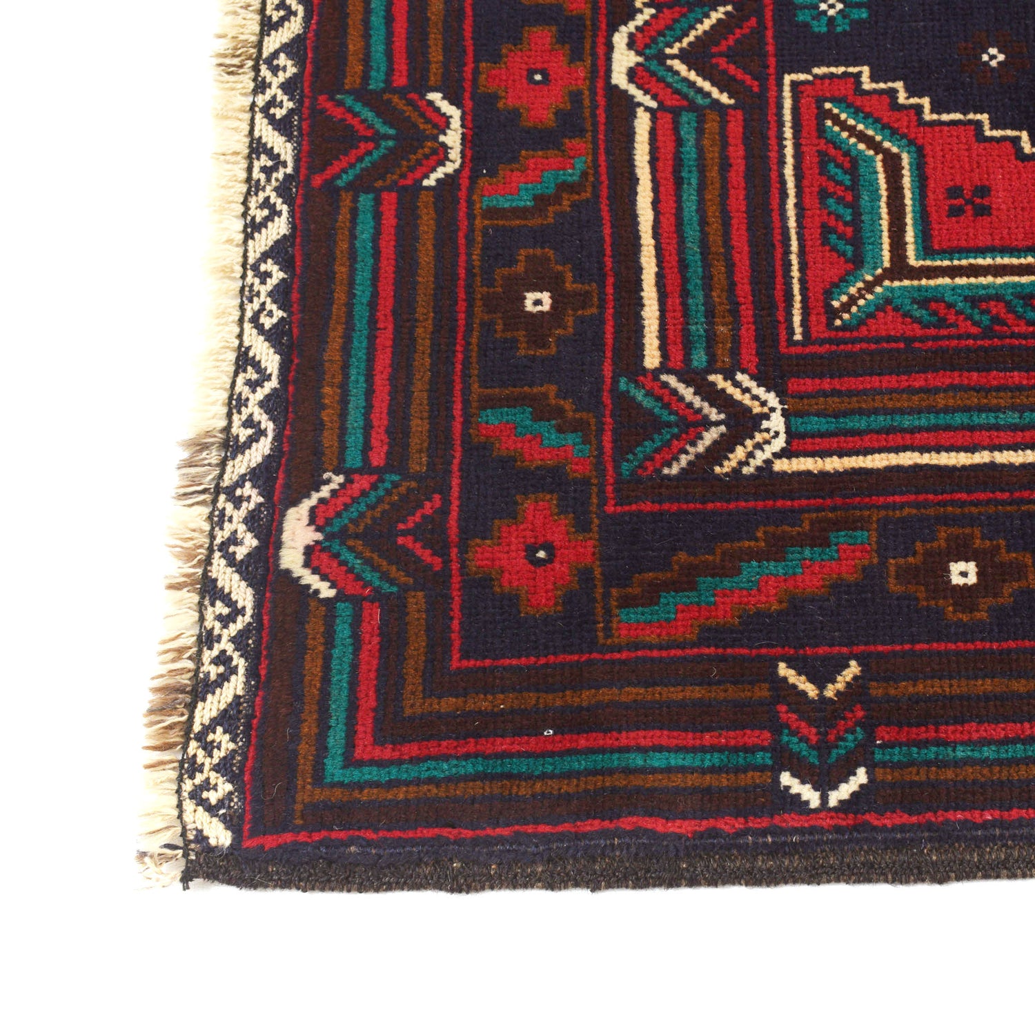Baluchi Rug Handmade Multi Geometric 4x6 ft