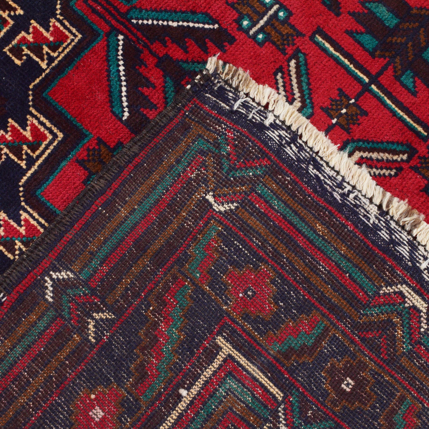 Baluchi Rug Handmade Multi Geometric 4x6 ft