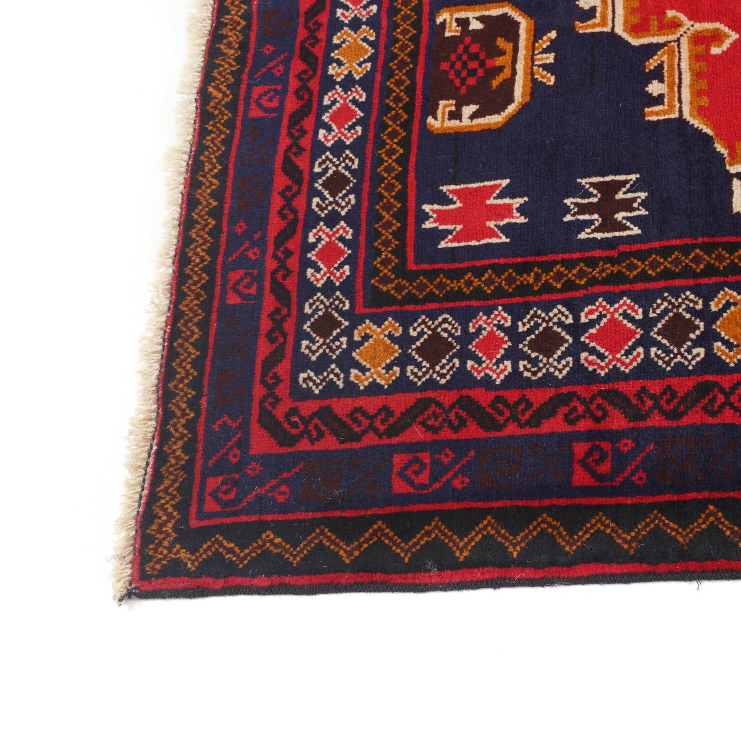 Baluchi Rug Handmade Multi Geometric 4x7 ft