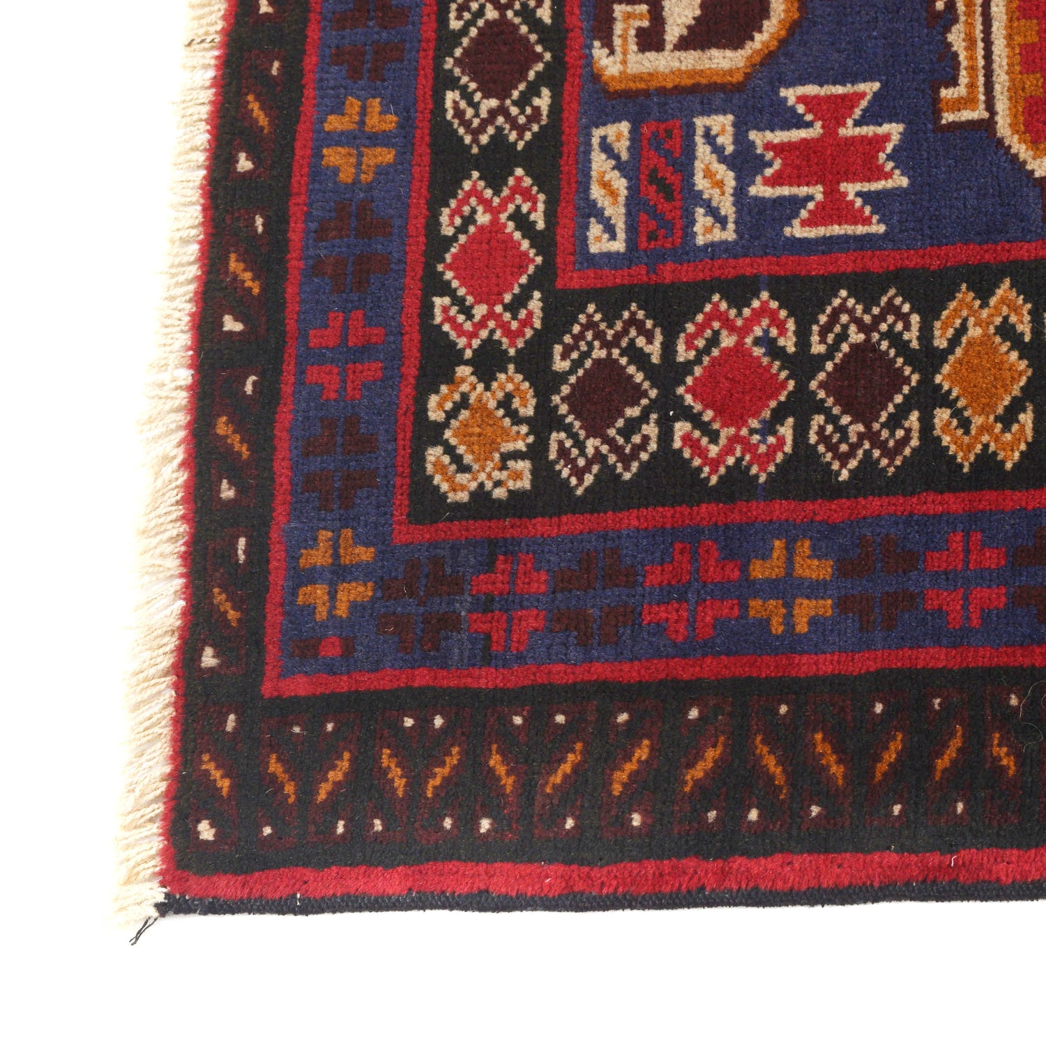 Baluchi Rug Handmade Multi Geometric 4x6 ft