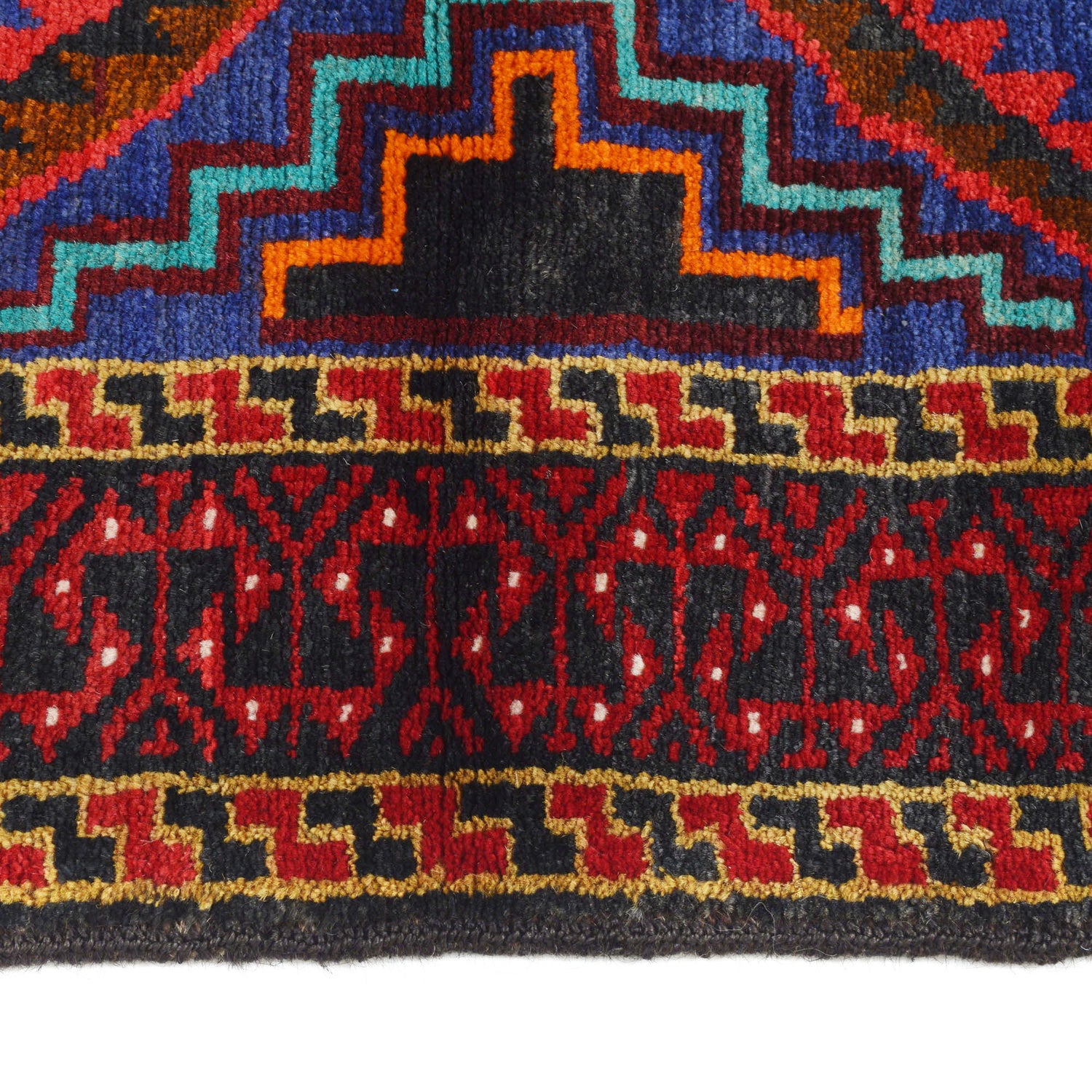 Baluchi Rug Handmade Multi Geometric 4x6 ft