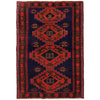 Baluchi Rug Handmade Blue Geometric 4x7 ft