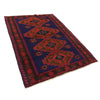 Baluchi Rug Handmade Blue Geometric 4x7 ft